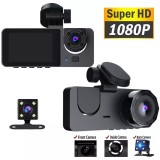 Camera Auto DVR Tripla TSS-D12, cu Ecran LCD 2 Inchi, Full HD 1080P