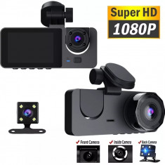 Camera Auto DVR Tripla TSS-D12, cu Ecran LCD 2 Inchi, Full HD 1080P