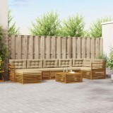 vidaXL Seturi de canapele 8 pcs Natural și Bej Lemn Solid de Acacia 3373843