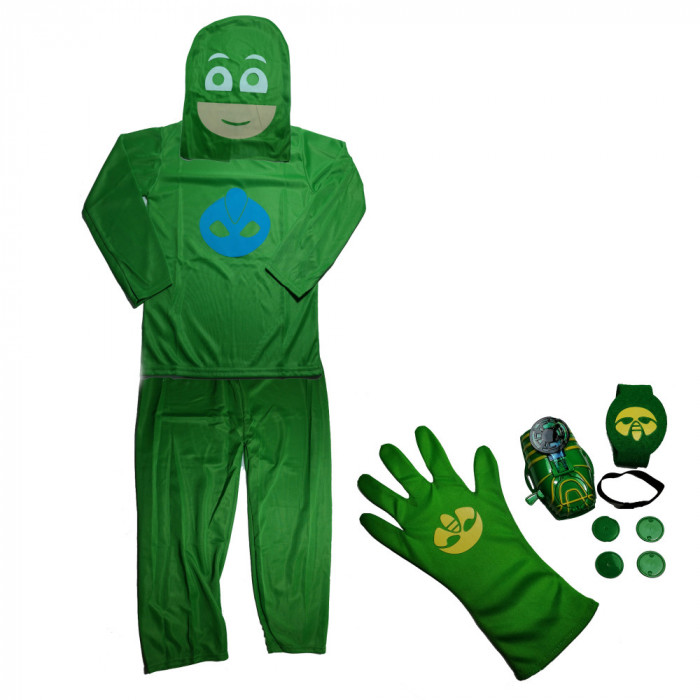 Set costum Eroi in Pijama IdeallStore&reg;, marime 3-5 ani, 100-110 cm, verde