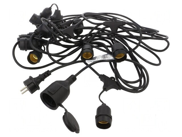 Lamp: garden garland 10m with 10 E27 Sockets