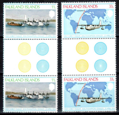 Falkland 1978, Mi #270-271**, aviatie, avioane, MNH! Cota 22,50 &amp;euro;! foto