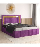 Pat Tapitat Ianis Mov + Saltea Lux Ortopedica 160x200cm