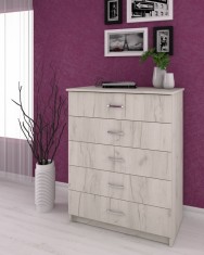 Comoda 5 Sertare, 72x40x90 cm, Stejar K001 foto