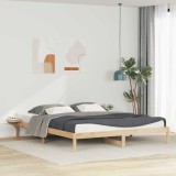vidaXL Cadru de pat cu mese laterale natural 180 x 220 cm 873253