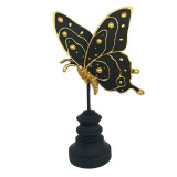 Cumpara ieftin Statueta decorativa, Fluture pe postament, Negru, 26 cm, 219H-1