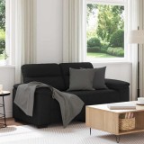 Cumpara ieftin Canapea cu 2 locuri, neagră, 120 cm, material textil