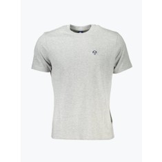 Tricou barbati din amestec de bumbac si viscoza cu logo si croiala Regular fit gri, S