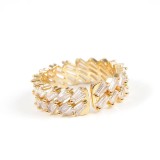 Inel dublu placat cu aur si pietre zirconice