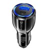 Incarcator bricheta auto 12V, 1x USB, 1x type C 3.0 cu incarcare rapida - Negru, Dactylion