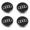 Set 4 Capace Jante Auto Audi, 60mm, Negru/Crom, ABS, Compatibil Modele Audi