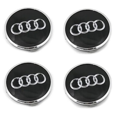 Set 4 x Capace janta, Audi, 60mm, negru/crom 597