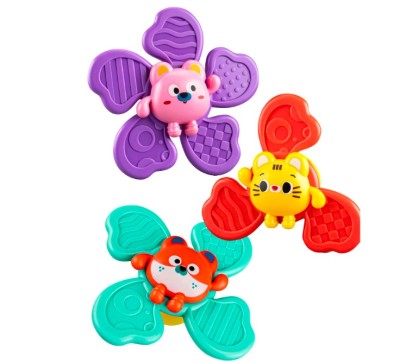 Set 3 jucarii cu ventuza spinner pentru bebelusi spinner silicon 10 luni plus foto