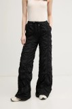 Alpha Industries pantaloni Parachute Pants Wmn culoarea negru, drept, high waist, 156022