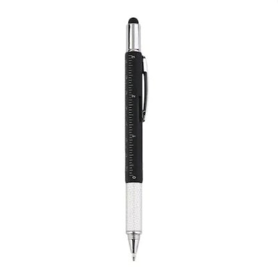Pix multifunctional 6 in 1, rigla, 2 surubelnite, touchscreen, nivela cu bula, metal, 14.8 cm, negru-argintiu foto