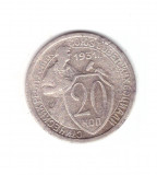 Moneda URSS 20 kopecks / copeici 1931, circulata, uzata, Europa, Cupru-Nichel