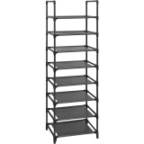 SONGMICS Raft de depozitare pantofi pe 8 niveluri, metal, instalare modulara, 28x46x145cm, negru Household NewTrend