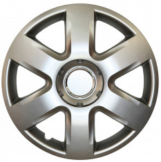 Set capace roti 15 inch tip Renault, culoare Silver 15-337 foto