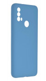 Husa Silicon Silk Touch compatibila cu Motorola Moto E40 4G, interior catifea, Albastru, Oem