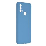 Husa Silicon Silk Touch compatibila cu Motorola Moto E40 4G, interior catifea, Albastru