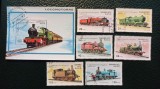 Seria Completă + Coliță Sahara R.A.S.D. 1997 - Locomotive cu Abur Istorice, Trenuri Epocă, 7v - Ștampilate -A242, Stampilat