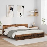 vidaXL Cadru de pat cu headboard Lemn Vechi 180 x 200 cm Lemn compozit 3403595