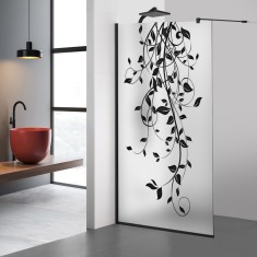 Paravan dus walk-in Aqua Roy Black, model Dance negru, sticla 8 mm mata, securizata anticalcar, 70x195 cm