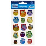 Abtibilduri bufnite pentru copii,dimensiuni diferite,15 bucati set