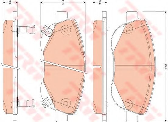 Set placute frana,frana disc TOYOTA AVENSIS Limuzina (ZRT27, ADT27) (2008 - 2016) TRW GDB3511