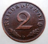 2.837 GERMANIA 2 REICHSPFENNIG 1938 D, Europa, Bronz