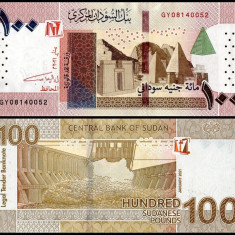 SUDAN █ bancnota █ 100 Pounds █ 2021 █ UNC █ necirculata