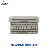 Tastatura wireless Bluetooth &amp; 2.4G Ajazz AF84, design retro, suport pentru tableta, compacta