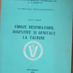 VIROZE RESPIRATORII, DIGESTIVE SI GENITALE LA TAURINE - IOAN COMAN, 1978