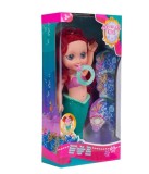 Papusa Ariel Printesa Marii, muzica si coada cu lumina multicolor, 36 cm, 3 ani+