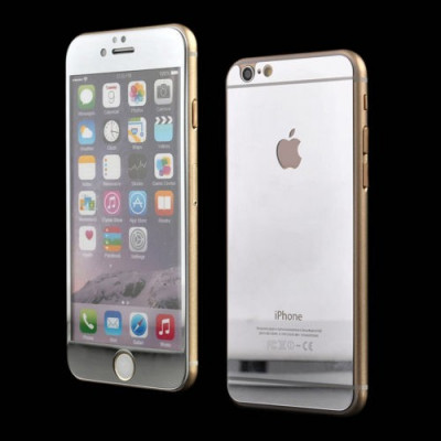 Folie Sticla iPhone 6 iPhone 6s Tuning SILVER Oglinda Fata+Spate Tempered Glass Ecran Display LCD foto