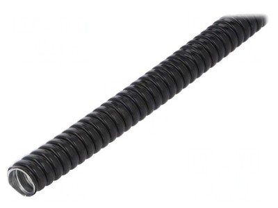 Tub de Protecție Oțel Galvanizat Negru IP67 17mm foto