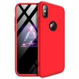 Husa iPhone XR GKK 360 Full Protection Neagra Rosie, Plastic Solid, Protectie Socuri si Zgarieturi, Design Slim