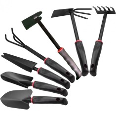 Unelte gr&Auml;din&Auml;, set 7 pentru plantare &Egrave;i &Atilde;ngrijire, pvc + carton, 31.5 x 8 cm, negru