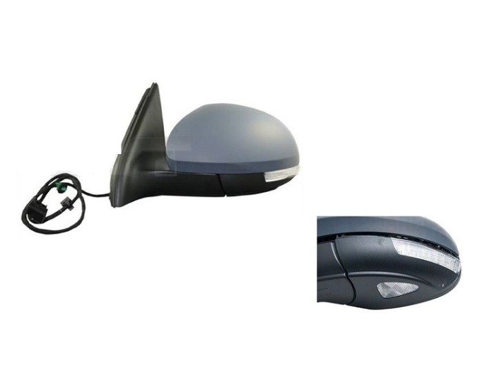 Oglinda usa exterioara VW Tiguan (5n2), 04.2011-05.2016, partea Stanga, reglare electrica; grunduit; incalzit; sticla asferica; rabatabil; cu Lucas;