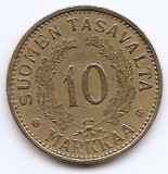 Finlanda 10 Markkaa 1937 - Bronz aluminiu, 27 mm, KM-32A