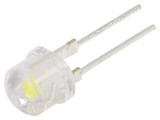 LED 8mm Alb Rece 100&deg; Convex - Nr. Term: 2, Optosupply