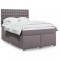 vidaXL Pat box spring cu saltea, gri, 140x200 cm, piele ecologică 3293026