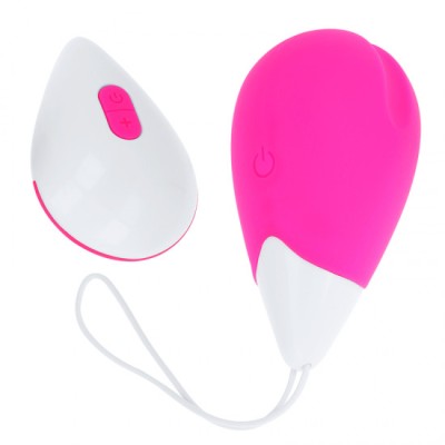 OHMAMA - TEXTURED VIBRATING EGG 10 MODES PINK AND WHITE foto