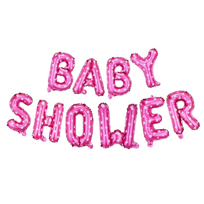 Set baloane din folie metalizata, flippy, model baby shower, litere de 40 cm, baloane party, ambalaj individual, pai, ata si adeziv incluse, umflare c