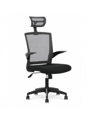 Scaun birou cu mesh HM Valor, mecanism de balans, ergonomic, inaltime ajustabila, respirabil, cadru polipropilena, rotire 360 ˚, negru/gri foto