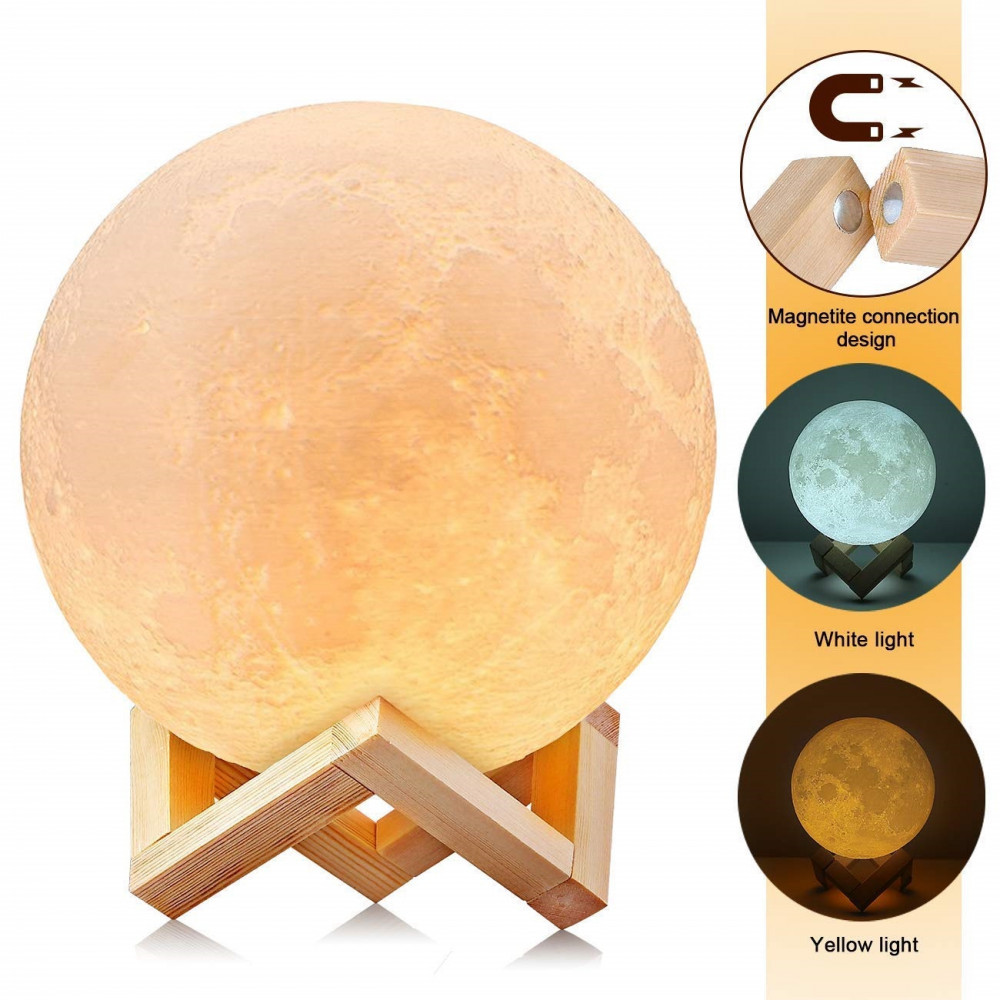 Lampa Luna Moon LED Portabila, Alb Cald si Rece, Intensitate Reglabila,  Reincarcabila, Oem | Okazii.ro