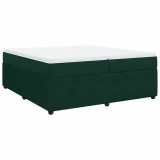 Cumpara ieftin Pat box spring cu saltea, verde inchis, 200x200 cm, catifea