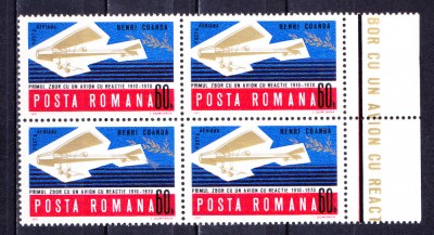 TSV$ - 1970 LP 750 AVIONUL CU REACTIE - HENRI COANDA BLOC X 4 MNH/** LUX foto