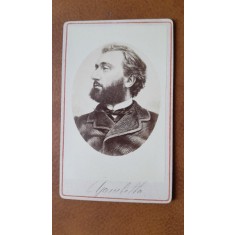 Fotografie tip CDV, L&eacute;on Gambetta, om de stat francez republican, secolul XIX
