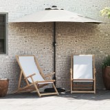 vidaXL Umbrela de grădină pe jumătate, suport din aluminiu, culoare nisip, 294 cm